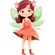 Fairy in Coral Dress Cutout